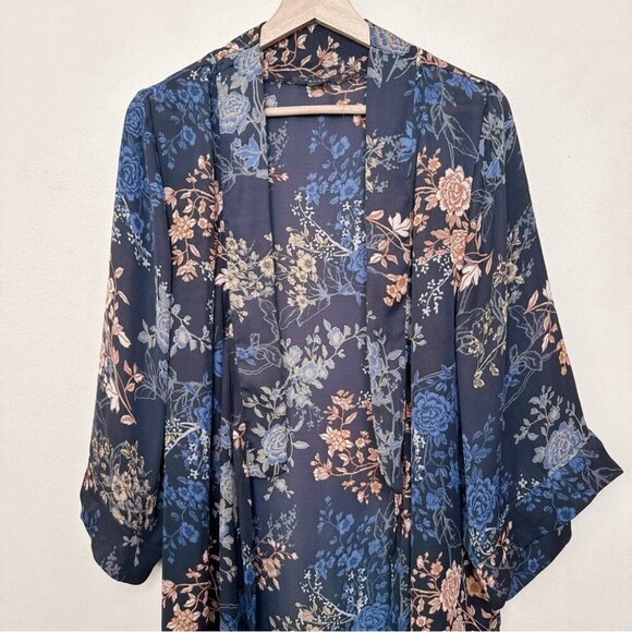 Tahari Womens S/M Open Floral Drape Kimono - Picture 5 of 13